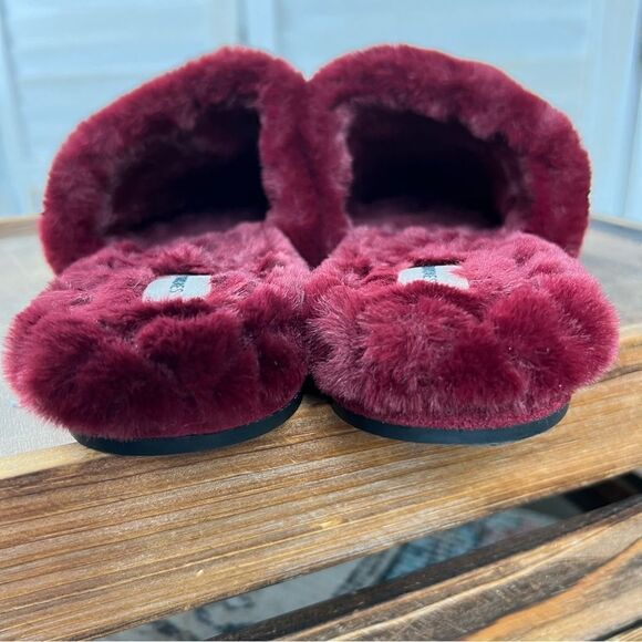 Birdies Merlot Fur Lined Songbird Mules 7.5 - Picture 9 of 11